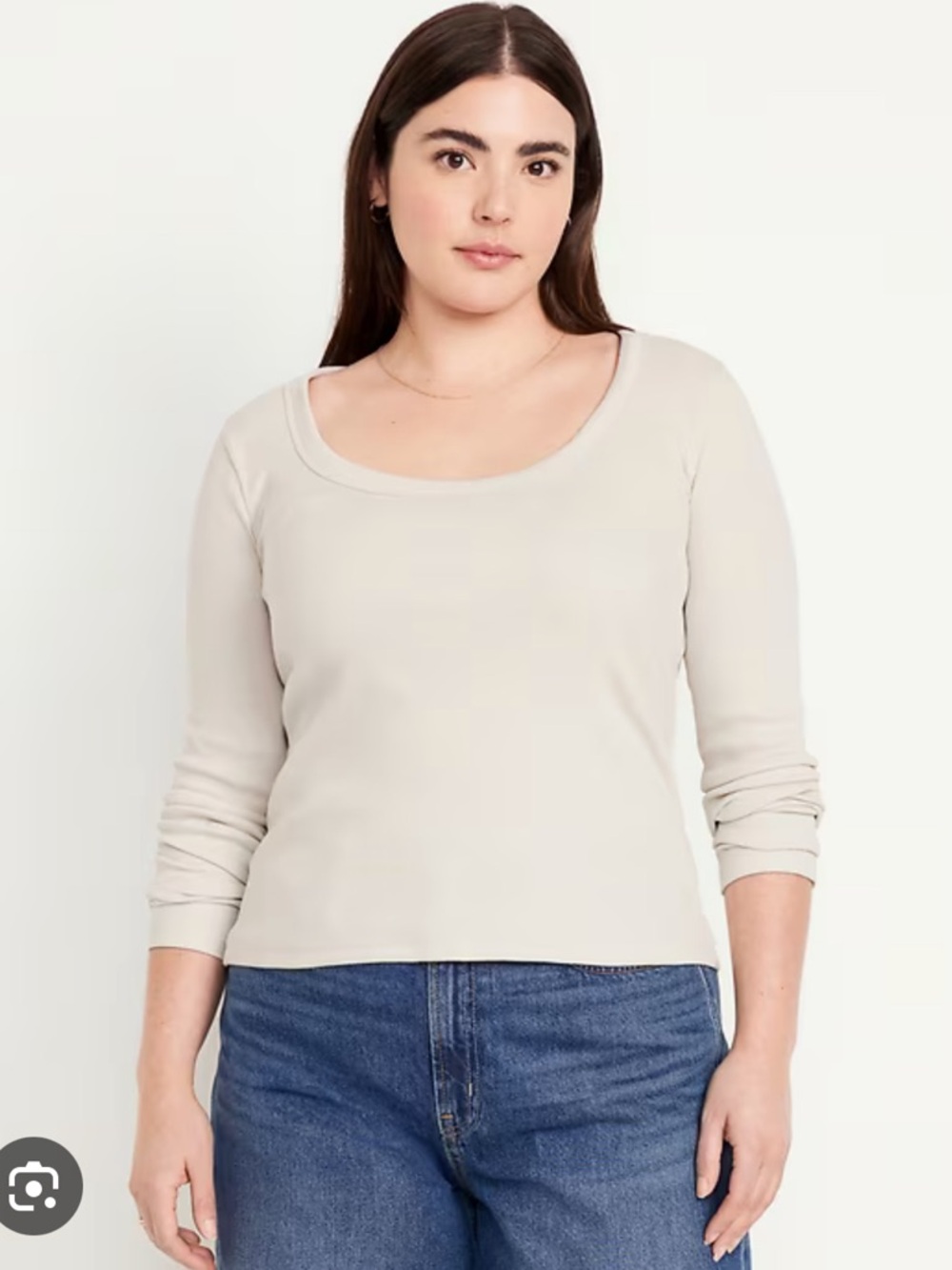 💕3/$25💕 Old Navy Snug Scoop Neck Long Sleeve Top - Picture 1 of 4
